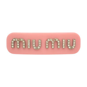 6568 - Miu Miu Hair Barrette Pink Crystal-embellished barrette in pink - Miu Miu | Mytheresa main image 3